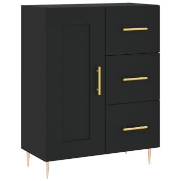 Highboard Black 69.5x34x180 cm Engineered Wood