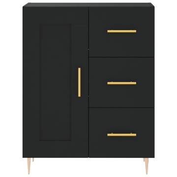 Highboard Black 69.5x34x180 cm Engineered Wood