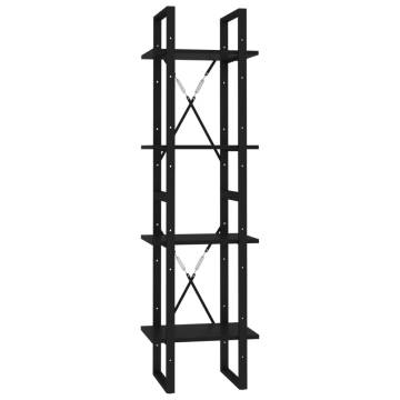 4-Tier Book Cabinet Black 40x30x140 cm Engineered Wood