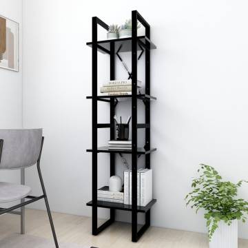 4-Tier Book Cabinet Black 40x30x140 cm Engineered Wood