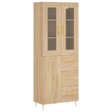 Highboard Sonoma Oak 69.5x34x180 cm Engineered Wood