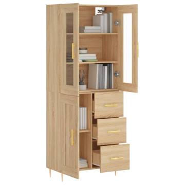 Highboard Sonoma Oak 69.5x34x180 cm Engineered Wood