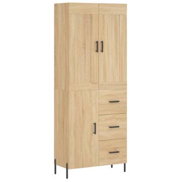 Highboard Sonoma Oak 69.5x34x180 cm Engineered Wood