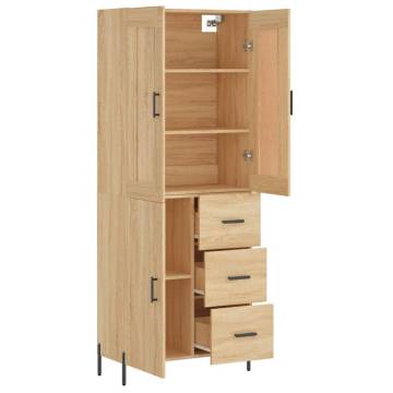 Highboard Sonoma Oak 69.5x34x180 cm Engineered Wood