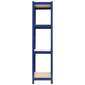 Storage Shelves 2 pcs Blue 80x40x160 cm Steel and MDF