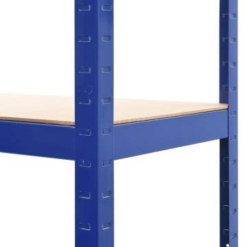 Storage Shelves 2 pcs Blue 80x40x160 cm Steel and MDF