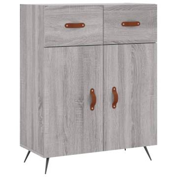 Highboard Grey Sonoma 69.5x34x180 cm Engineered Wood