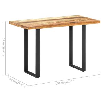 Dining Table 120x60x76 cm Solid Reclaimed Wood