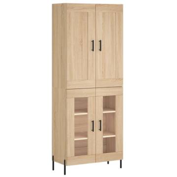 Highboard Sonoma Oak 69.5x34x180 cm Engineered Wood