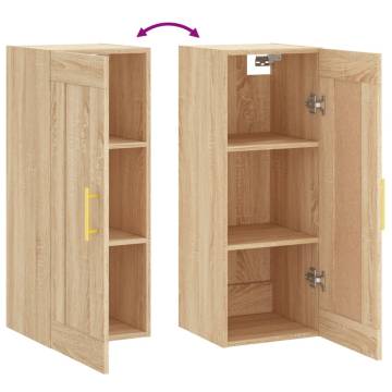 Wall Mounted Cabinet Sonoma Oak 34.5x34x90 cm Engineered Wood