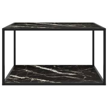 Coffee Table Black with Black Marble Glass 90x90x50 cm