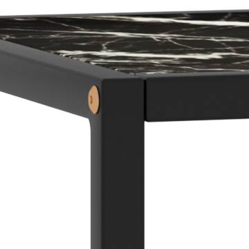 Coffee Table Black with Black Marble Glass 90x90x50 cm