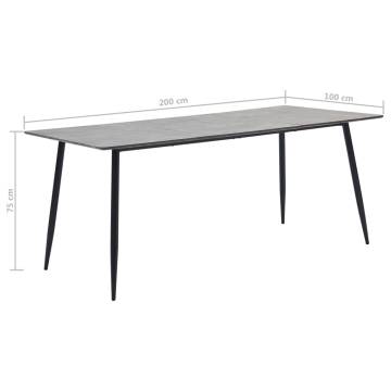 Dining Table Grey 200x100x75 cm MDF