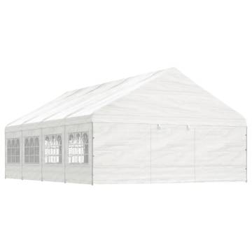 Gazebo with Roof White 8.92x5.88x3.75 m Polyethylene