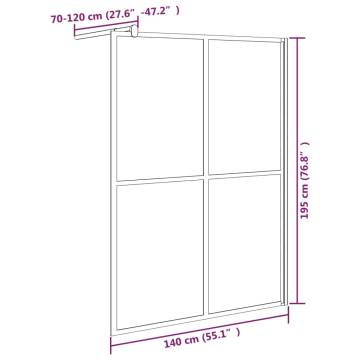 Walk-in Shower Screen 140x195 cm Dark Tempered Glass