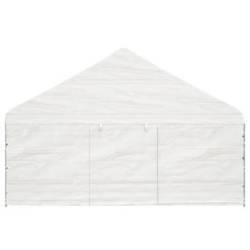 Gazebo with Roof White 8.92x5.88x3.75 m Polyethylene