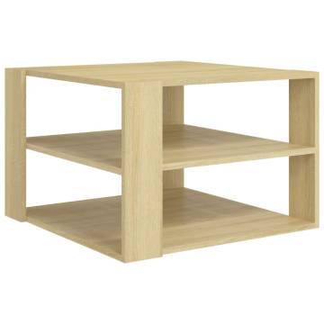 Coffee Table Sonoma Oak 60x60x40 cm Engineered Wood