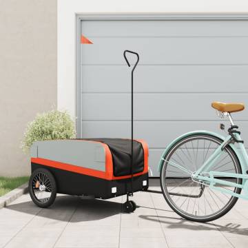 Bike Trailer Black and Orange 45 kg Iron