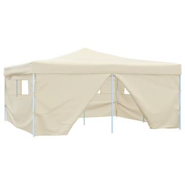 Folding Gazebo with 4 Sidewalls 5x5 m Cream