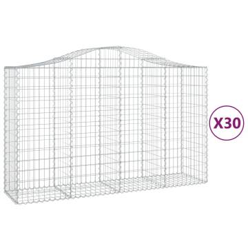 Arched Gabion Baskets 30 pcs 200x50x120140 cm Galvanised Iron