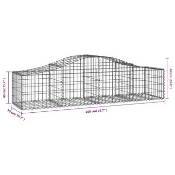 Arched Gabion Baskets 14 pcs 200x50x4060 cm Galvanised Iron