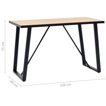 Dining Table Oak 120x60x75 cm MDF