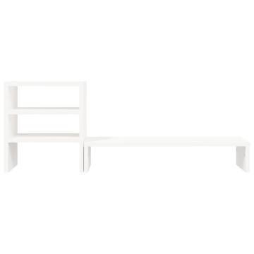 Monitor Stand White 81x20x30 cm Solid Wood Pine