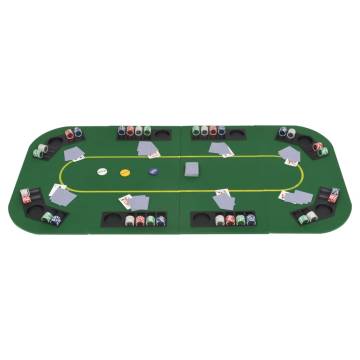 8-Player Folding Poker Tabletop 4 Fold Rectangular Green