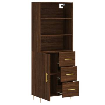 Highboard Brown Oak 69.5x34x180 cm Engineered Wood