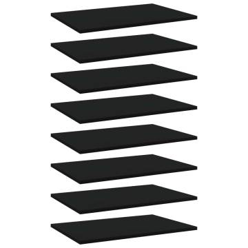 Bookshelf Boards 8 pcs Black 60x40x1.5 cm Engineered Wood