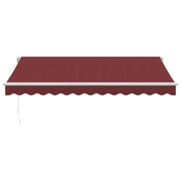 Manual Retractable Awning with LED Burgundy 350x250 cm