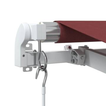 Manual Retractable Awning with LED Burgundy 350x250 cm