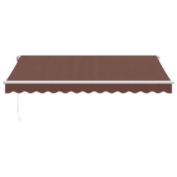 Manual Retractable Awning with LED Brown 350x250 cm