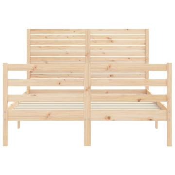 Bed Frame with Headboard 140x190 cm Solid Wood