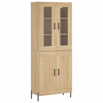 Highboard Sonoma Oak 69.5x34x180 cm Engineered Wood