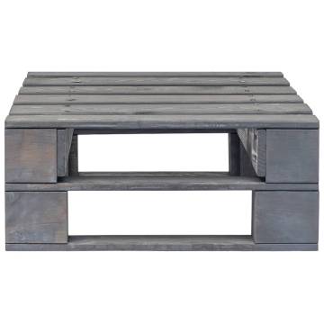 Garden Pallet Ottoman Wood Grey