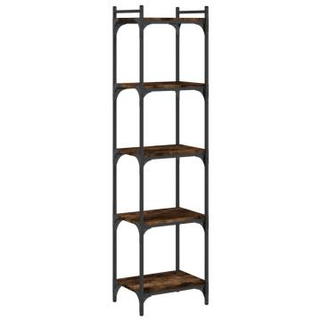 Bookcase 5-Tier Smoked Oak 40x30x154 cm Engineered Wood