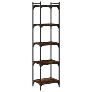 Bookcase 5-Tier Smoked Oak 40x30x154 cm Engineered Wood