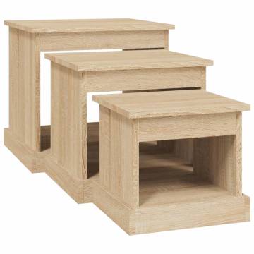 Coffee Tables 3 pcs Sonoma Oak Engineered Wood