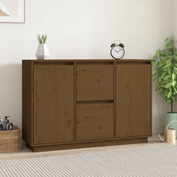 Sideboard Honey Brown 111x34x75 cm Solid Wood Pine