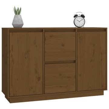 Sideboard Honey Brown 111x34x75 cm Solid Wood Pine