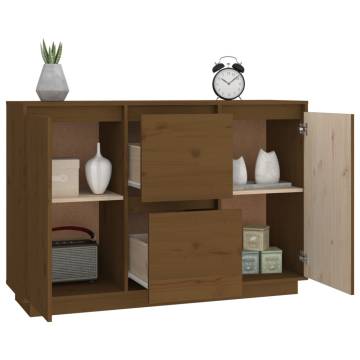 Sideboard Honey Brown 111x34x75 cm Solid Wood Pine