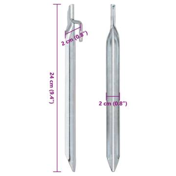 Tent Pegs 24 pcs V-shaped 24 cm Ø20 mm Galvanised Steel