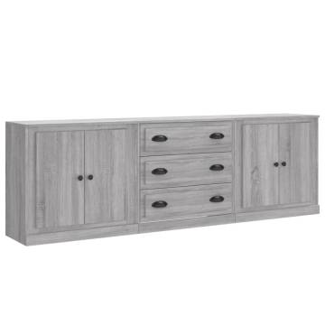 Sideboards 3 pcs Grey Sonoma Engineered Wood