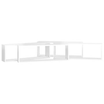 Wall Cube Shelf 4 pcs High Gloss White 80x15x26.5cm Engineered Wood