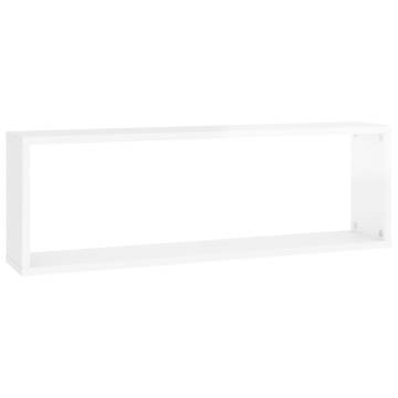 Wall Cube Shelf 4 pcs High Gloss White 80x15x26.5cm Engineered Wood