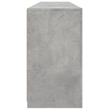 Sideboard with LED Lights Concrete Grey 162x37x67 cm