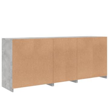 Sideboard with LED Lights Concrete Grey 162x37x67 cm