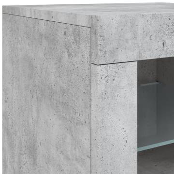 Sideboard with LED Lights Concrete Grey 162x37x67 cm