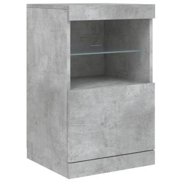 Sideboard with LED Lights Concrete Grey 162x37x67 cm